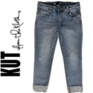 KUT From the Kloth Catherine Boyfriend —Straight Leg Cuff Cropped Jean